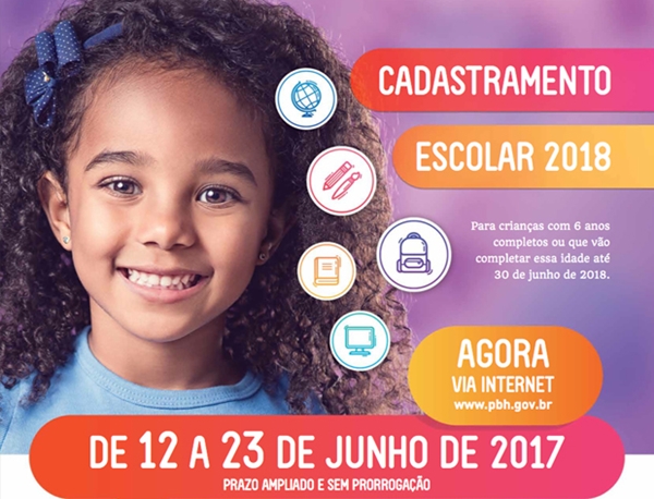  Começa nesta segunda-feira (12/6) o Cadastramento Escolar 2018