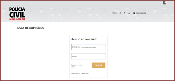 Polícia Civil de Minas Gerais lança Sala Virtual de Imprensa