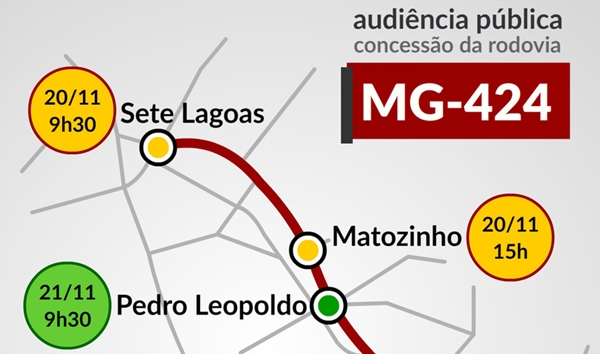 Governo vai promover audiências públicas para debater a concessão da MG-424