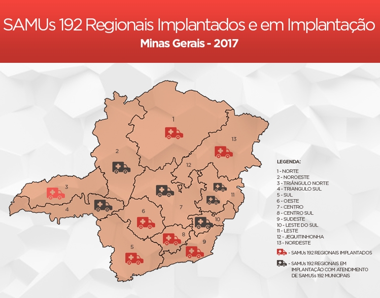  Mais de 60% dos municípios mineiros são cobertos pelo Samu Regional