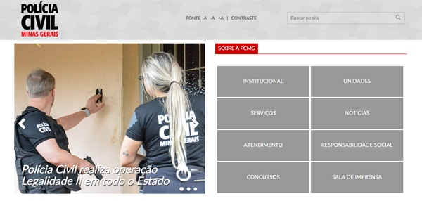  Polícia Civil de Minas Gerais disponibiliza novo site para a população