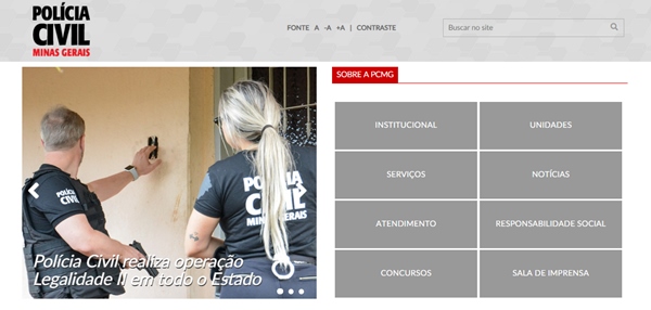  Polícia Civil de Minas Gerais disponibiliza novo site para a população