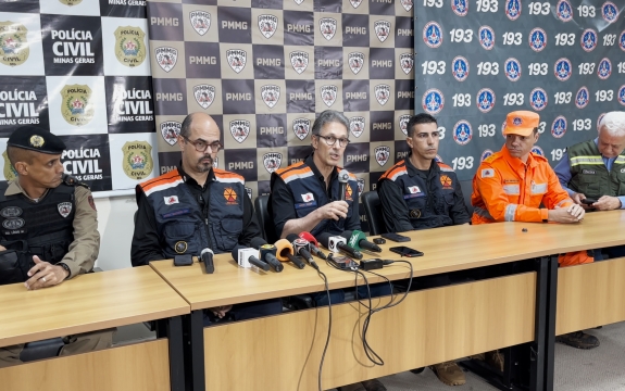 Coletiva de Imprensa do Governo de Minas Gerais com as Forças de Segurança do Estado em Juiz de Fora.