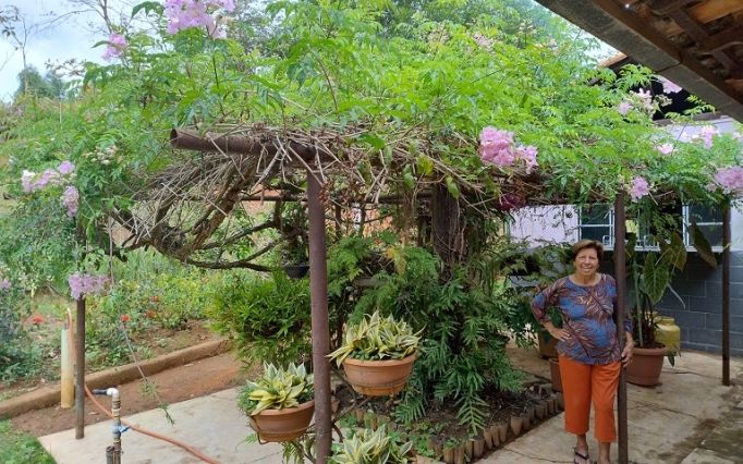 Aos 84 anos, Maria das Graças Polesca Teixeira está à frente das atividades na fazenda