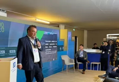 Secretário Thales Fernandes durante apresentação na COP28, em Dubai