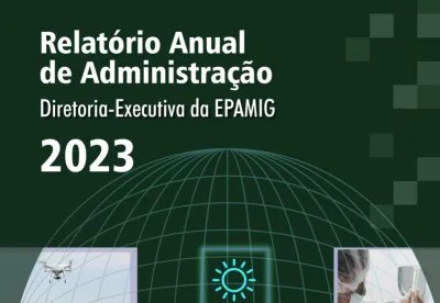 Foto mostra capa do relatório anual da Epamig