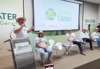 Secretário Thales discursando no evento Futuro no Campo