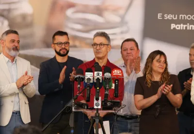 Governador Romeu Zema fala em entrevista coletiva sobre o título concedido pela Unesco