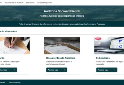 Print da home do site da Auditoria Socioambiental