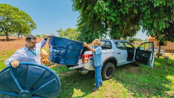 Agricultor familiar do município de Campina Verde recebe o kit de irrigação