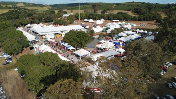 Foto aérea da estrutura da Expocafé