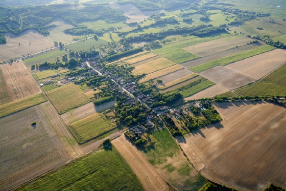 Imagem área ilustrativa de uma propriedade rural
