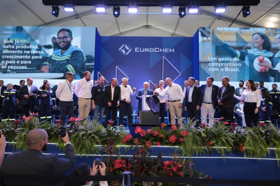 Descerramento da placa para inauguração do Complexo Mineroindustrial da empresa EuroChem, na cidade de Serra do Salitre, na região do Triângulo Mineiro e Alto Paranaíba.