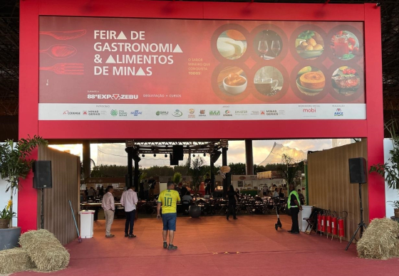 Imagem mostra a fachada da feira de gastronomia 