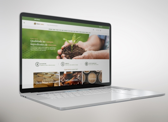 Foto mostra tela de computador com a página inicial da plataforma "É do Campo"