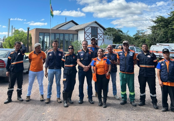 Agentes da Defesa Civil realizam vistoria em barragem 