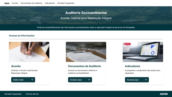 Print da home do site da Auditoria Socioambiental