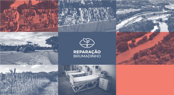 Montagem de fotos sobre as ações do Acordo de Reparação