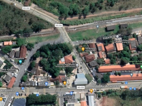 Imagem de satélite da região das obras em Betim