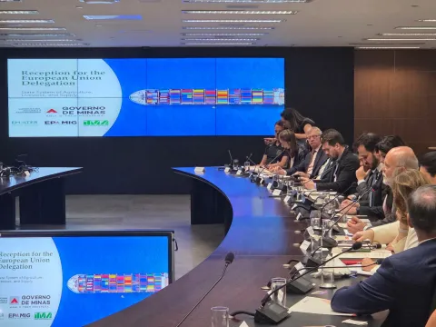 O secretário adjunto João Ricardo Albanez apresentou dados de exportação do agro mineiro para o bloco europeu