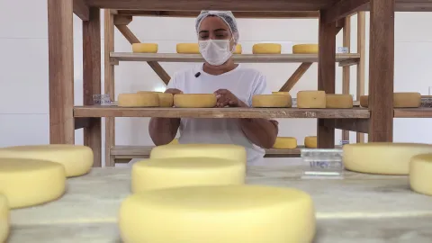 Em Ritápolis, a Queijaria Seu Jorge também transformou o dia a dia da produção em uma atração para visitantes