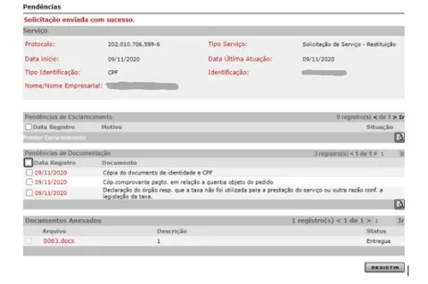 Sanar pendências