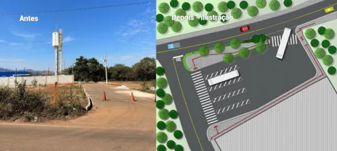 Ponto de ônibus escolares