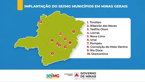 Mapa Sei!MG em 10 municípios