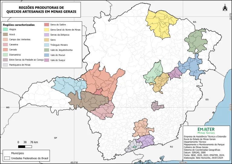 Regiões Produtores de Queijos Artesanais em Minas Gerais