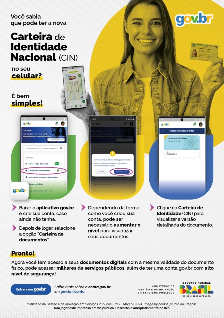 Carteira de Identidade Nacional (CIN) no seu celular