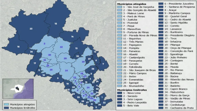 Mapa de abrangência da iniciativa