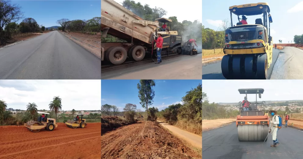 Imagens de obras em estradas